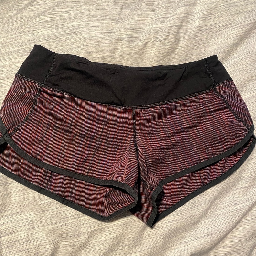 Lululemon Striped Speed Up Shorts